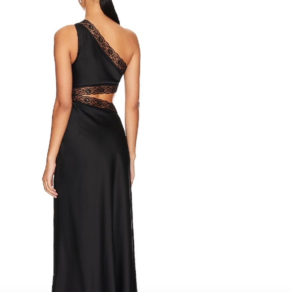 🎄NWT SOLD OUT Misha Black Jillian Satin Gown - Picture 3 of 7
